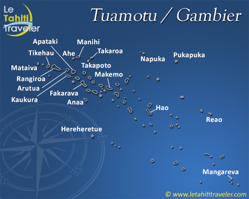 Carte des Tuamotu