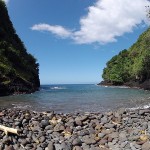 Vue depuis la plage du refuge - Randonnée Te Pari