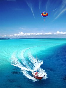 Parachute ascensionnel à Bora Bora